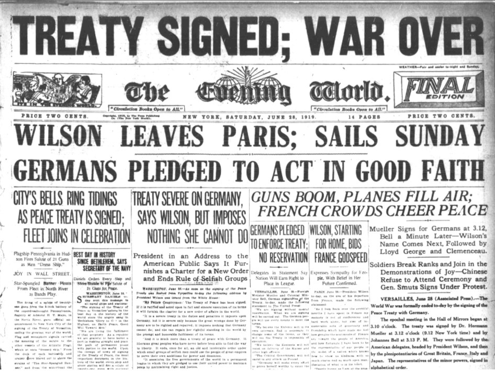 1920WarIsOverNewspaper