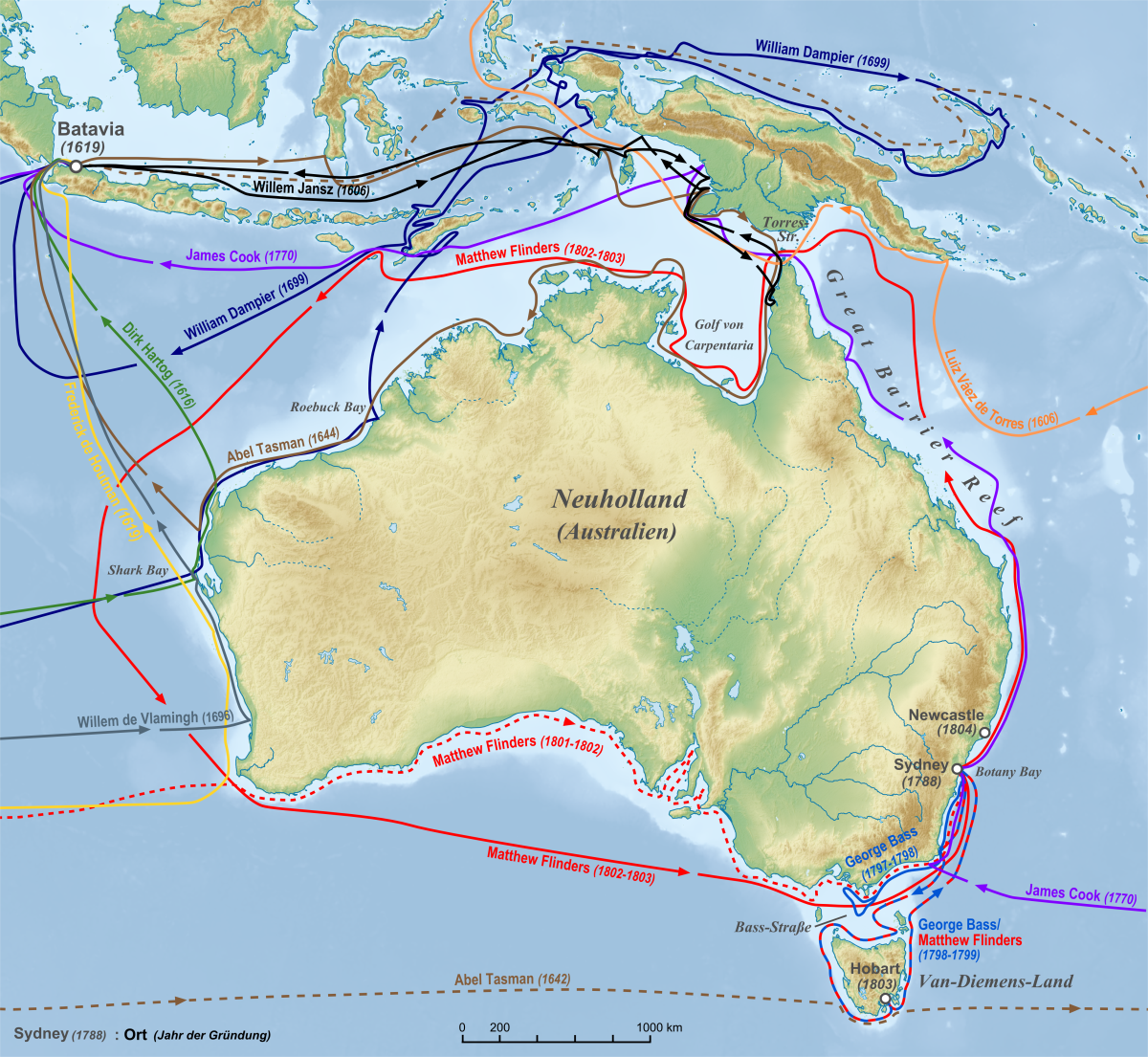 1770AustraliaDiscoveriesByEuropeans