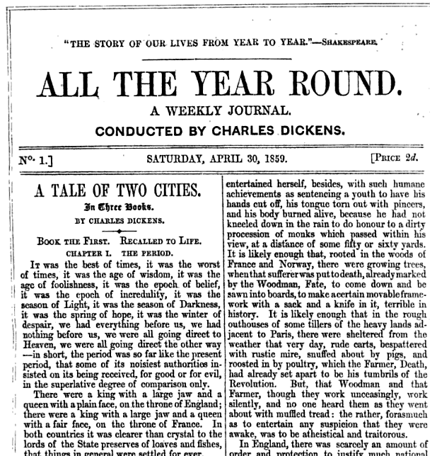 A_Tale_of_Two_Cities,_Chapter_1,_in_All_The_Year_Round